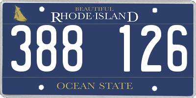 RI license plate 388126