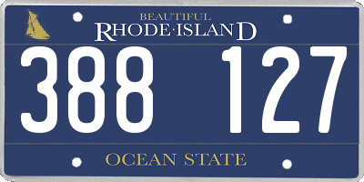 RI license plate 388127