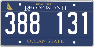 RI license plate 388131