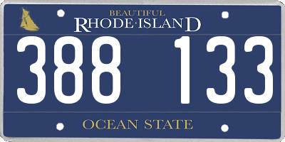 RI license plate 388133