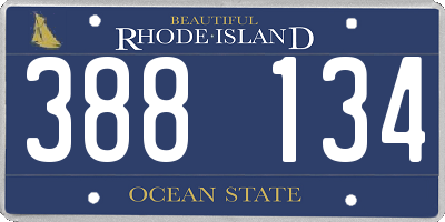 RI license plate 388134