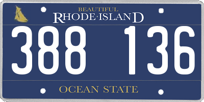 RI license plate 388136