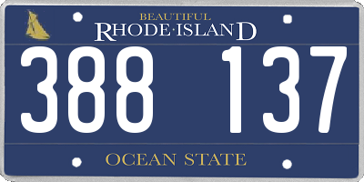RI license plate 388137