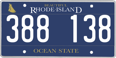 RI license plate 388138