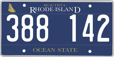 RI license plate 388142