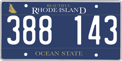 RI license plate 388143