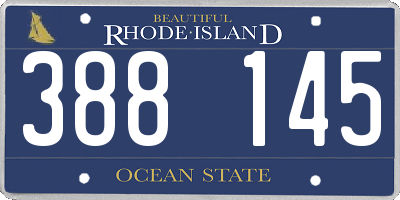 RI license plate 388145