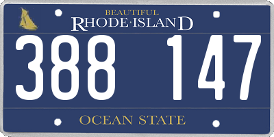 RI license plate 388147