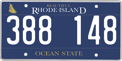 RI license plate 388148