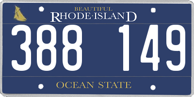 RI license plate 388149