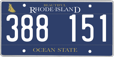 RI license plate 388151