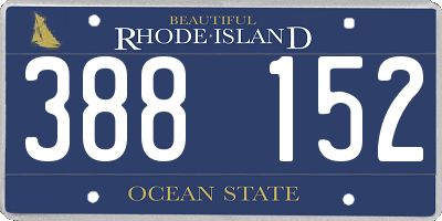RI license plate 388152