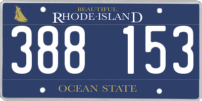 RI license plate 388153