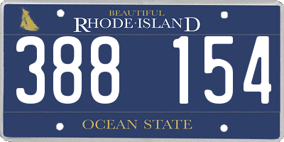 RI license plate 388154