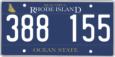 RI license plate 388155