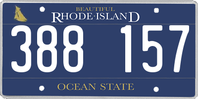 RI license plate 388157