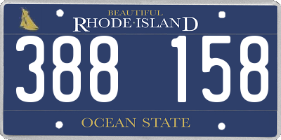 RI license plate 388158