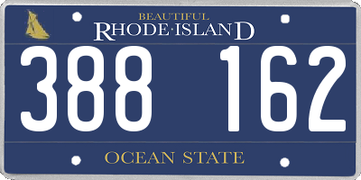 RI license plate 388162