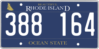 RI license plate 388164