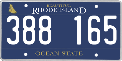 RI license plate 388165