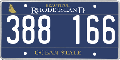 RI license plate 388166