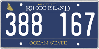 RI license plate 388167