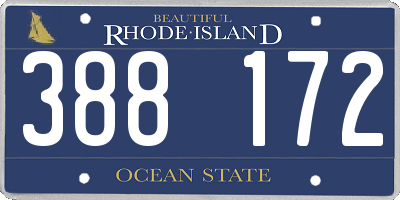 RI license plate 388172