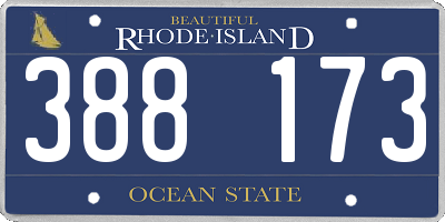 RI license plate 388173