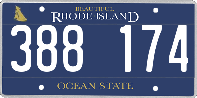 RI license plate 388174