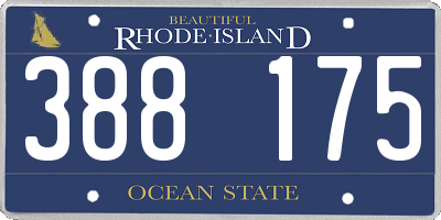 RI license plate 388175