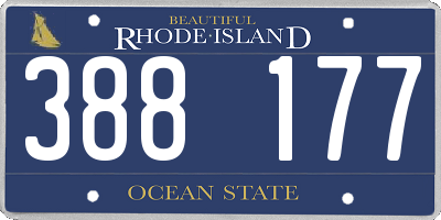RI license plate 388177