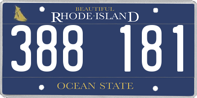 RI license plate 388181