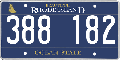 RI license plate 388182
