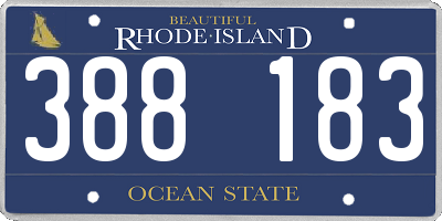 RI license plate 388183