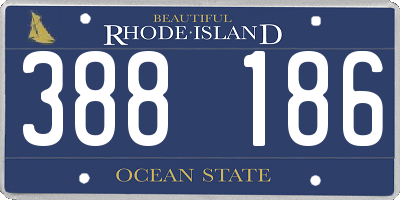 RI license plate 388186