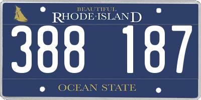 RI license plate 388187