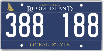 RI license plate 388188