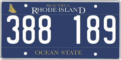 RI license plate 388189