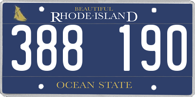 RI license plate 388190