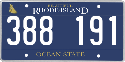 RI license plate 388191
