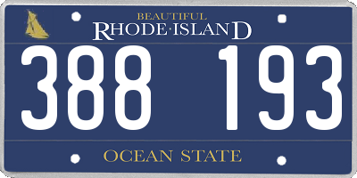 RI license plate 388193