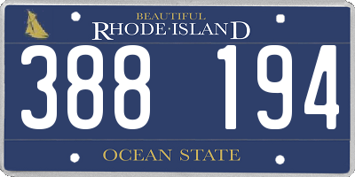 RI license plate 388194