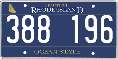 RI license plate 388196