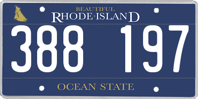 RI license plate 388197