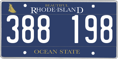 RI license plate 388198