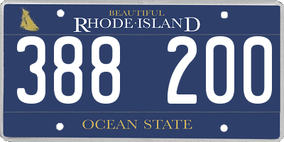 RI license plate 388200