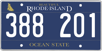 RI license plate 388201