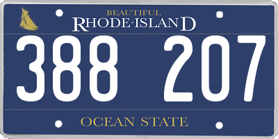 RI license plate 388207