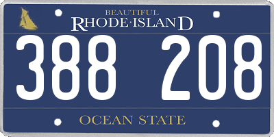 RI license plate 388208