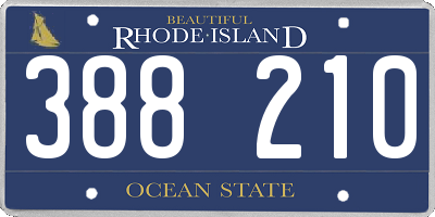 RI license plate 388210